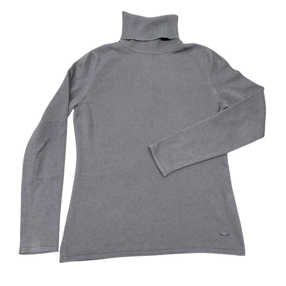 Emilio Pucci Gray Turtleneck Sweater Wool Cashmere Knit Italy Size 10